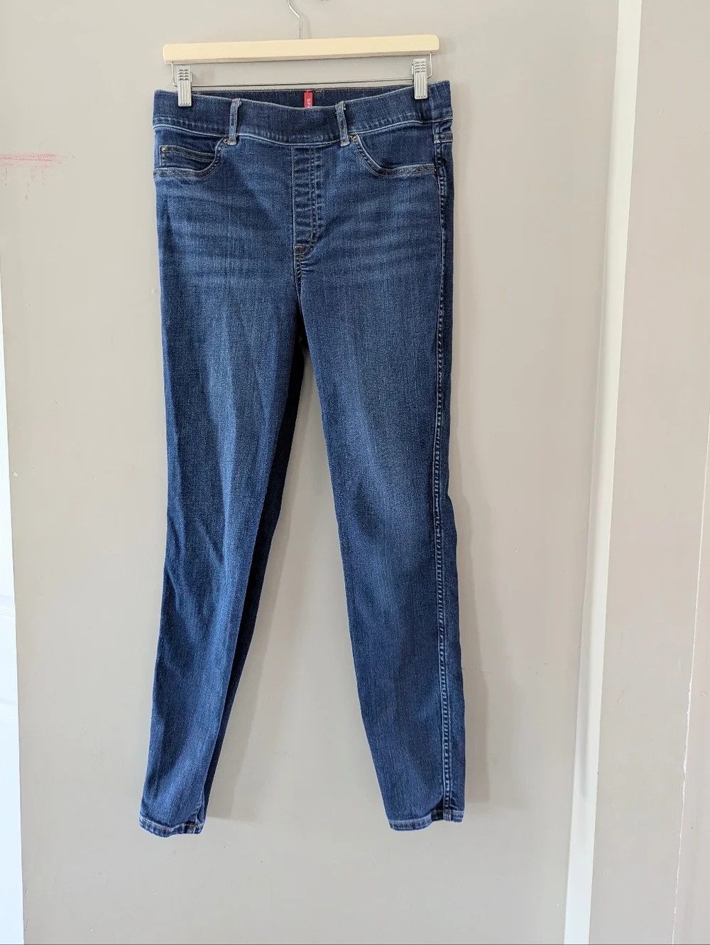 Spanx Medium Wash High Rise Ankle Skinny Jeans Size Large